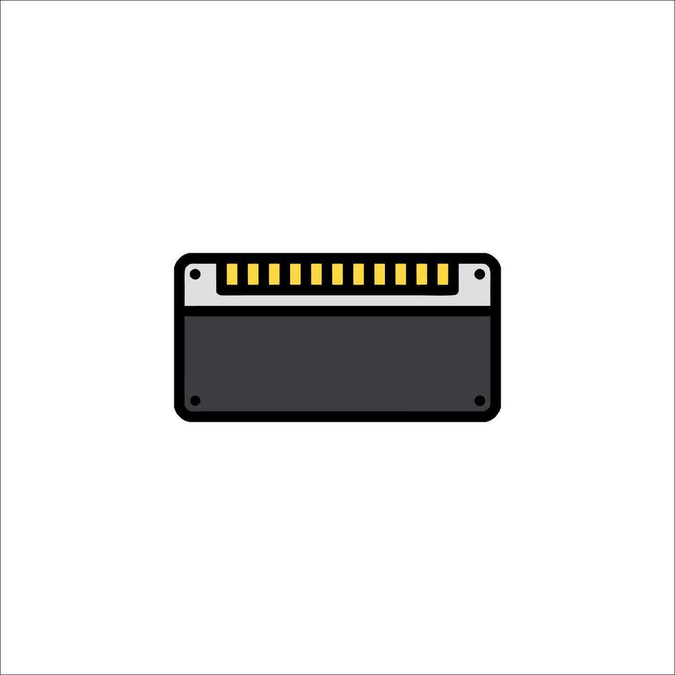 A computer memory card icon on a white background vector