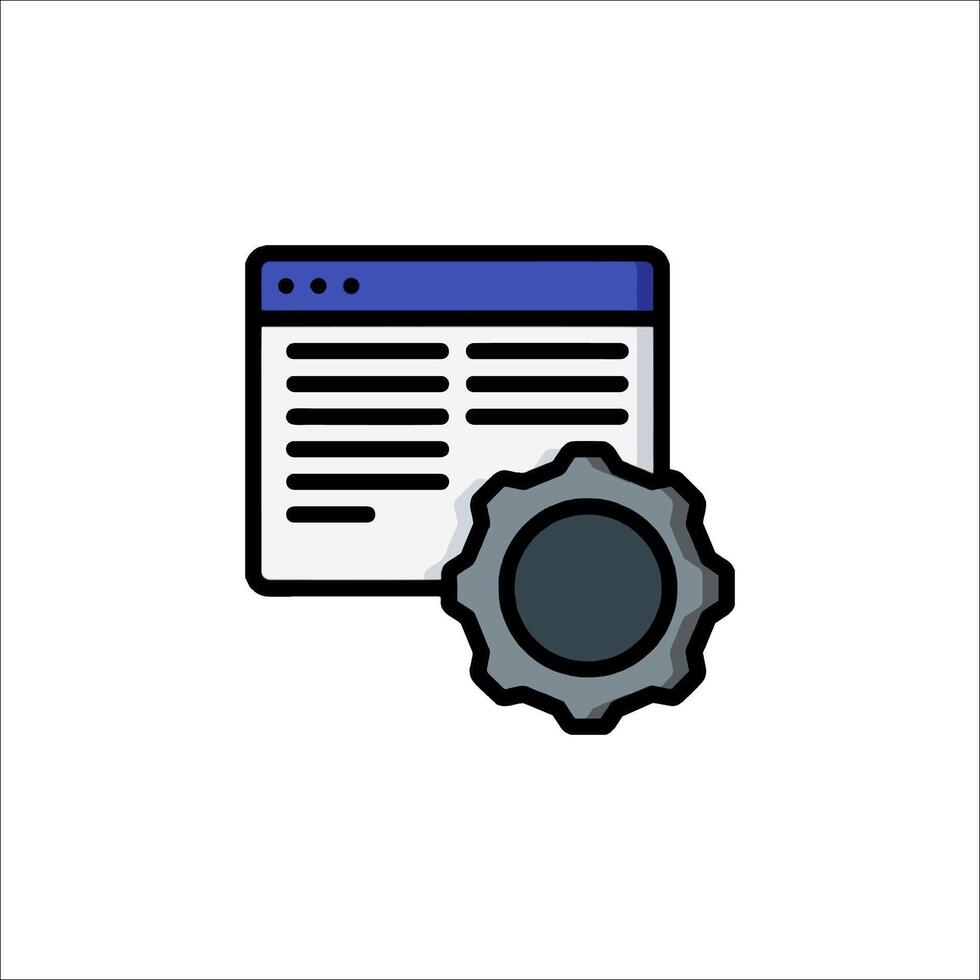 A gear wheel and a computer icon vector