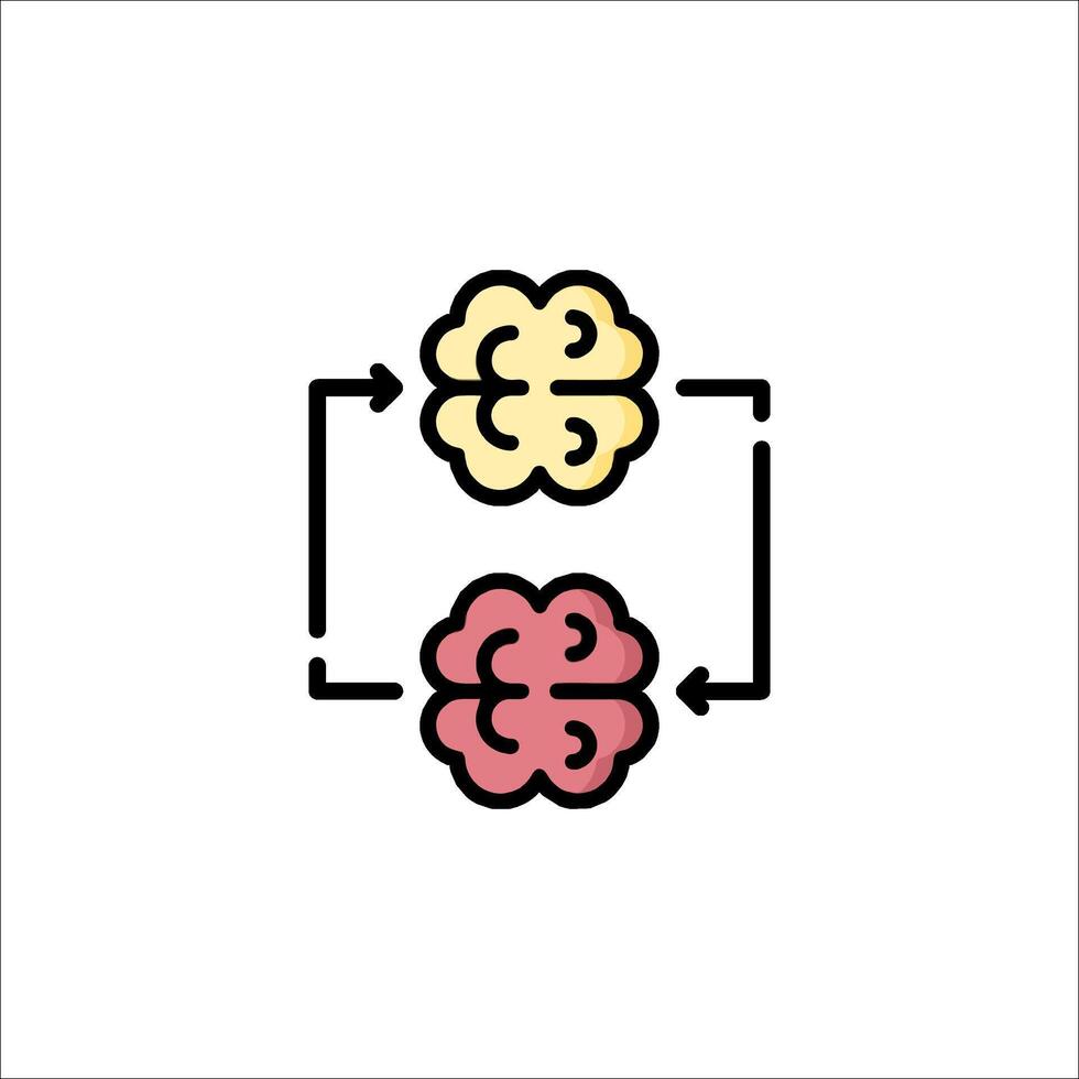 Two brain icons in a line on a white background vector
