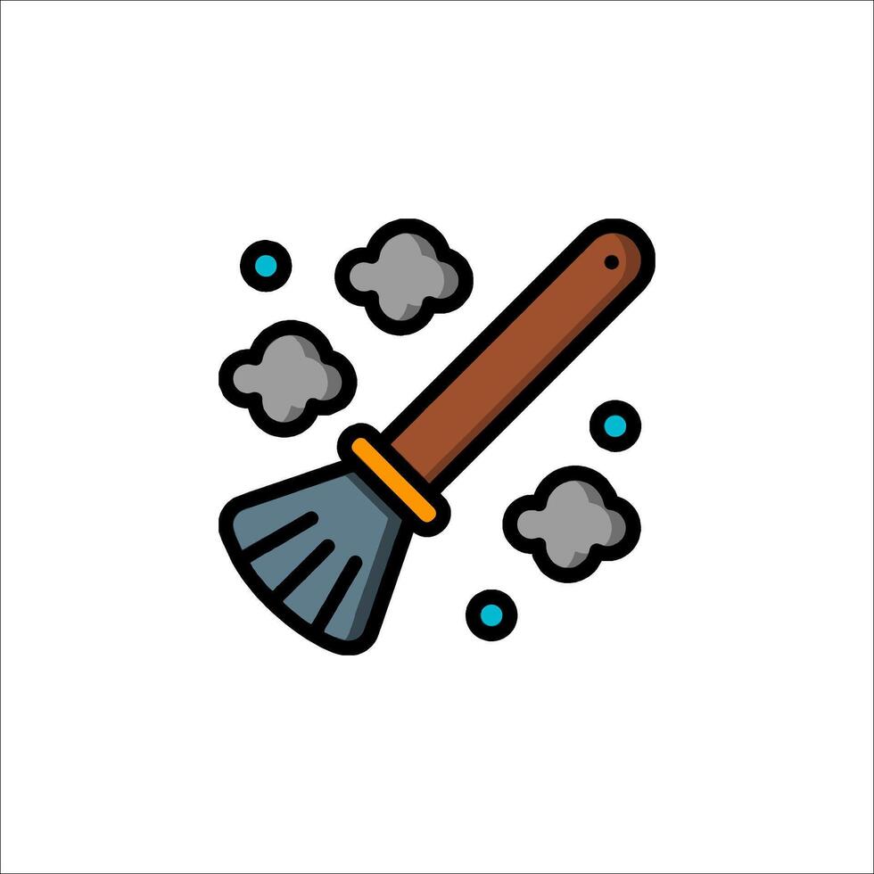 A brush with a cloud of dust and smoke vector
