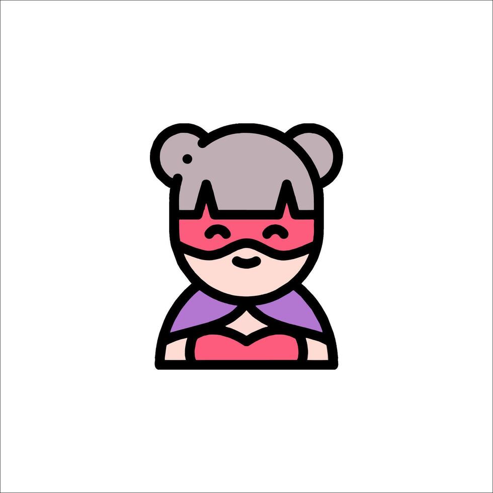 A cartoon girl with a pink mask on her face vector
