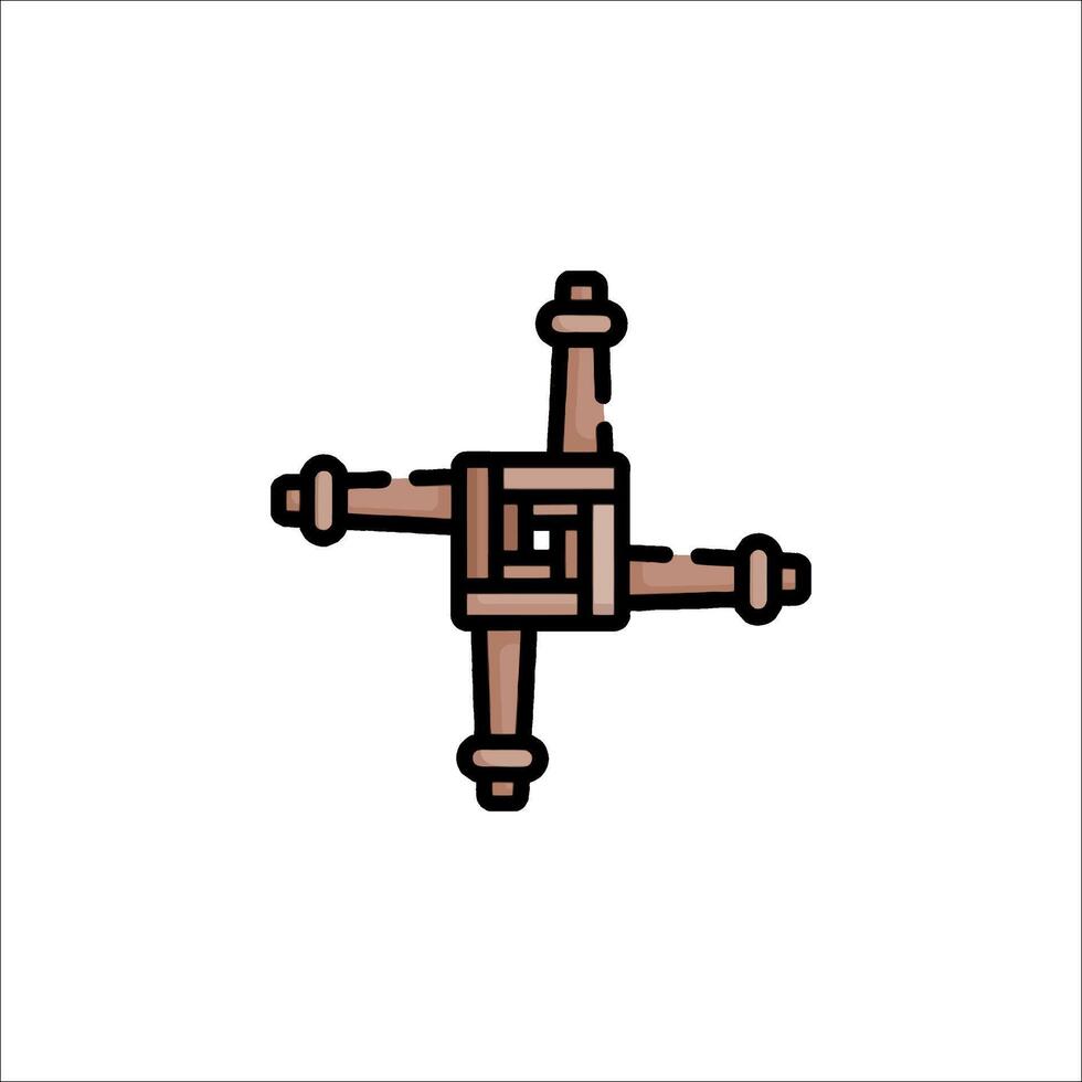 A cross with four crosses on it vector