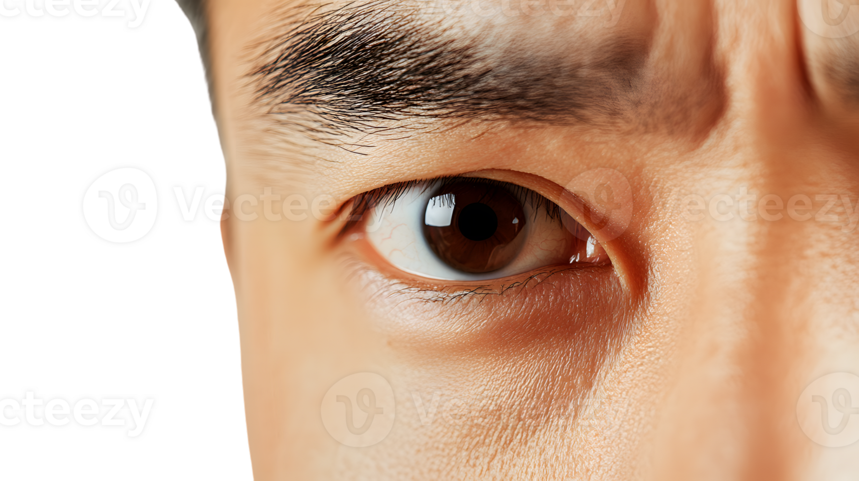 Closeup of a Persons Eye Brown Iris Detailed Texture Intense Gaze png