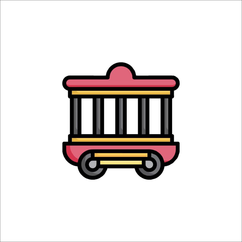 A red and pink carousel icon on a white background vector
