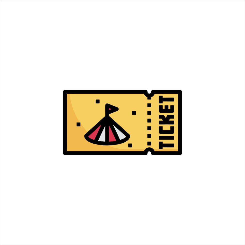Ticket icon with a carnival tent and a ticket vector