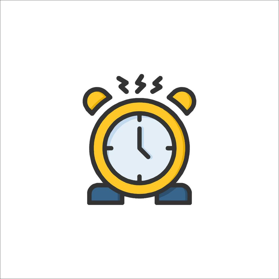 An alarm clock icon with a white background vector