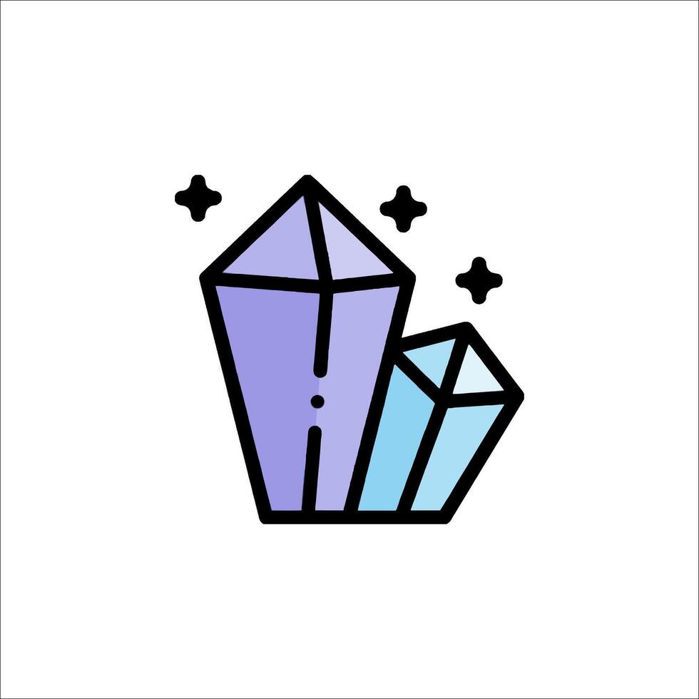 A crystal icon with a star on top vector