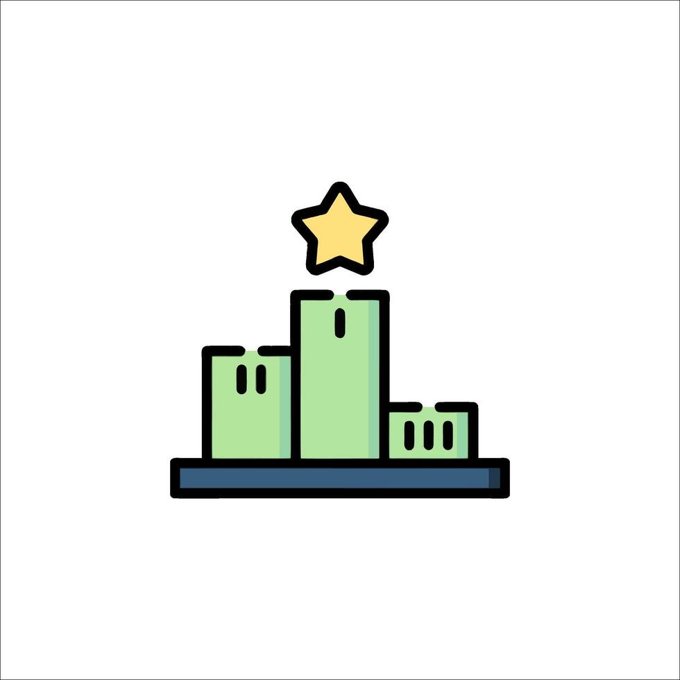A star on top of a building icon vector