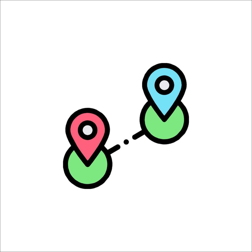 A pair of location markers on a white background vector