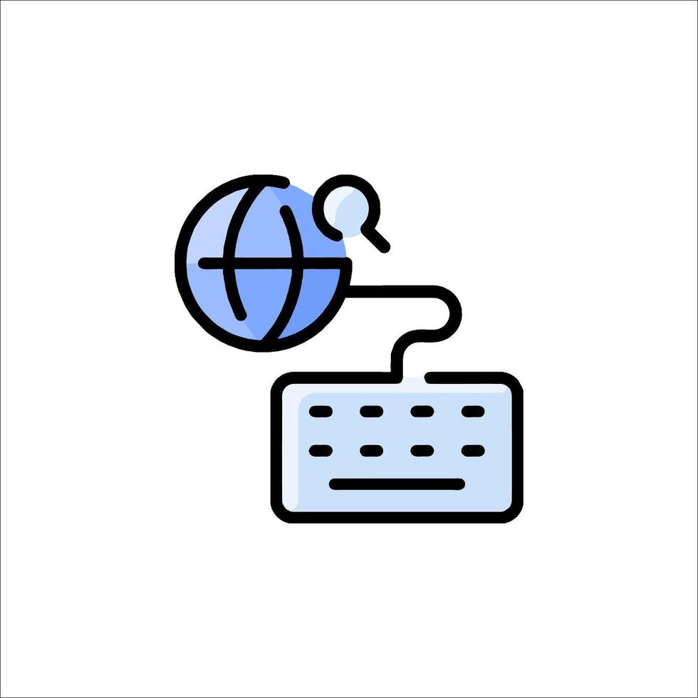 A globe and a keyboard icon vector