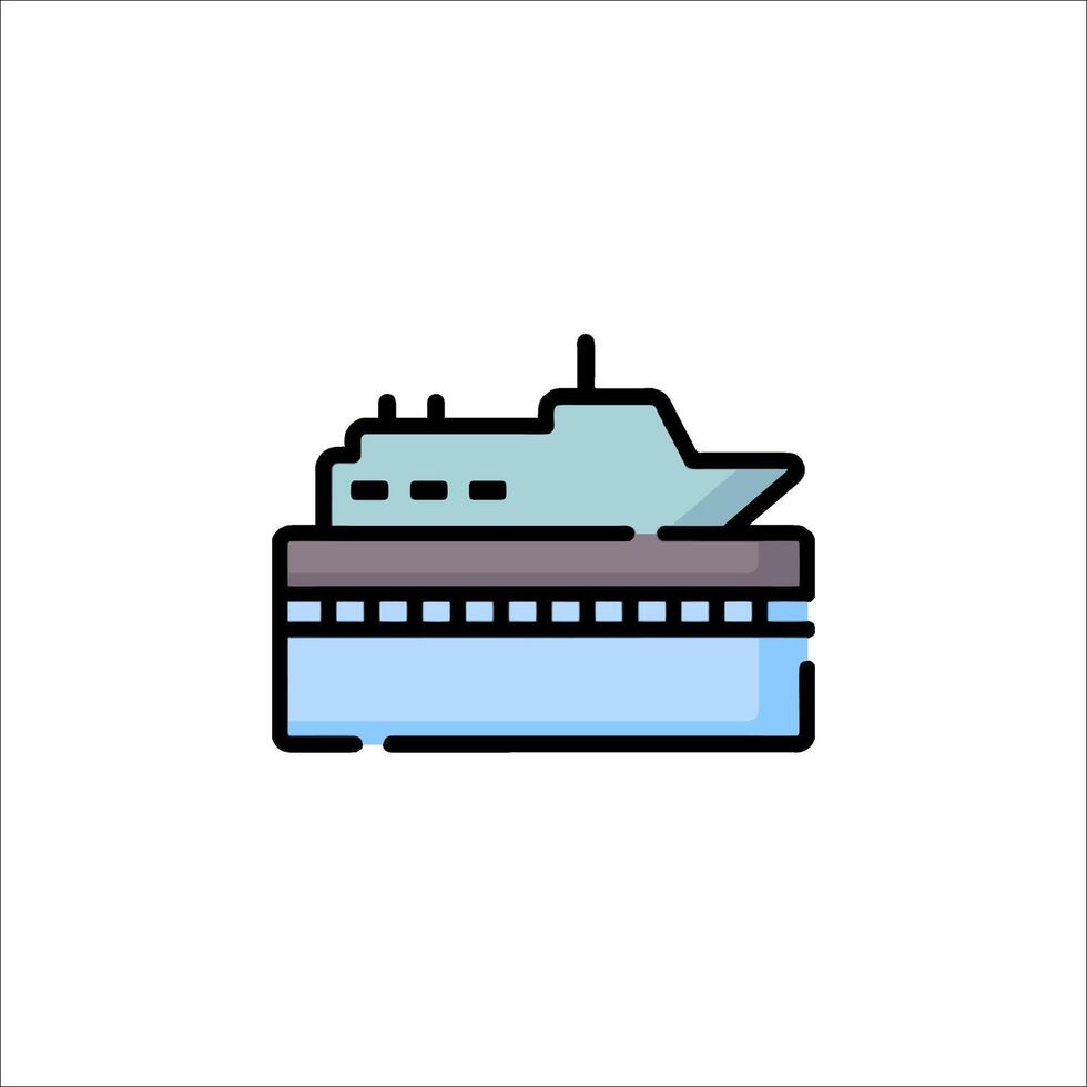 A boat on a dock icon vector