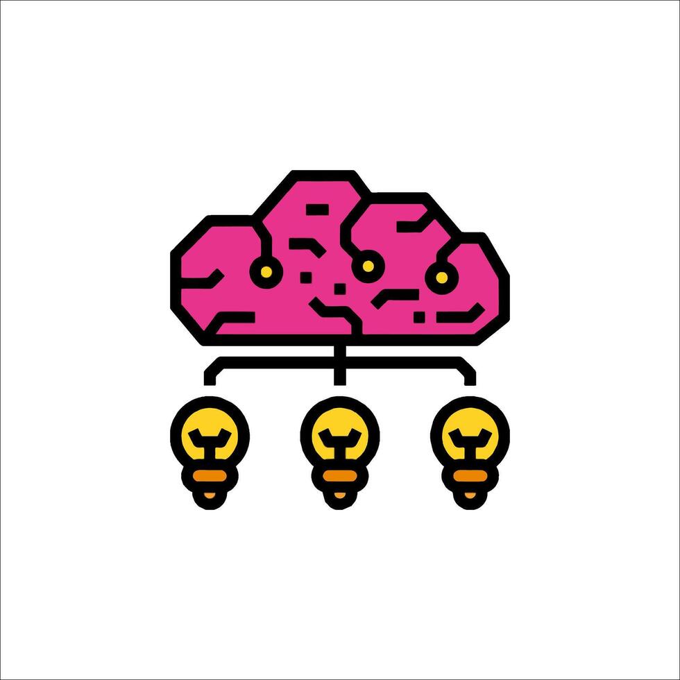 A brain with light bulbs on it vector