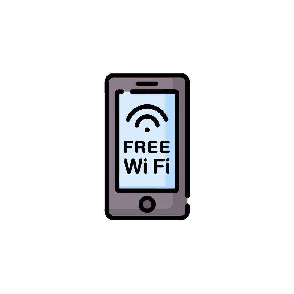 Free wifi icon on a smartphone vector