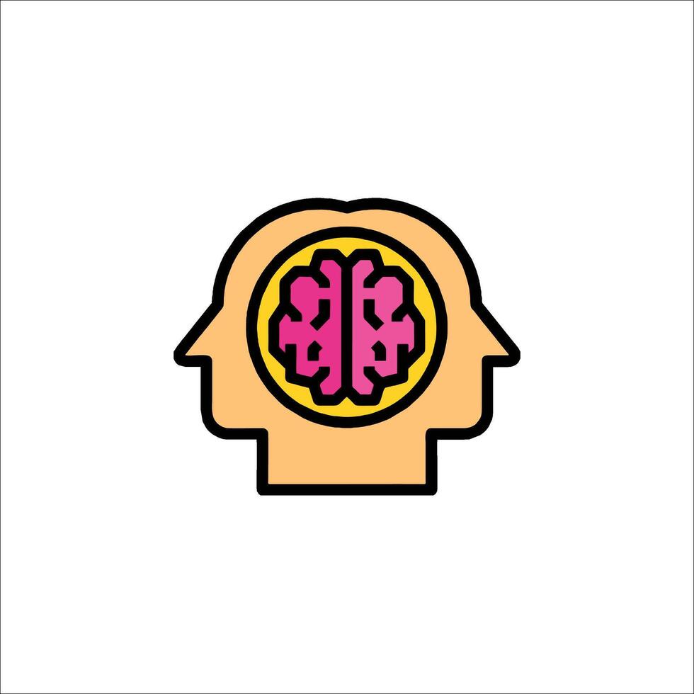 A brain icon in the shape of a head vector