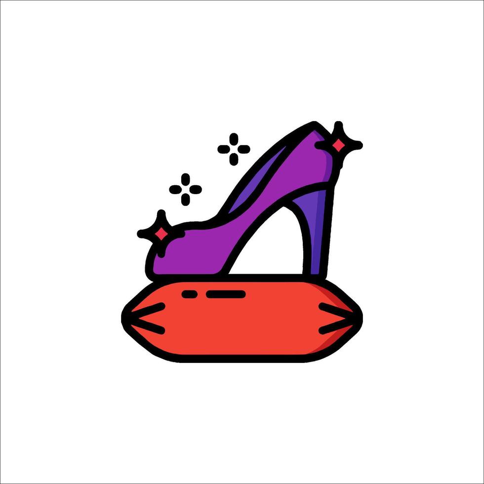 Shoes icon with red and purple high heels vector