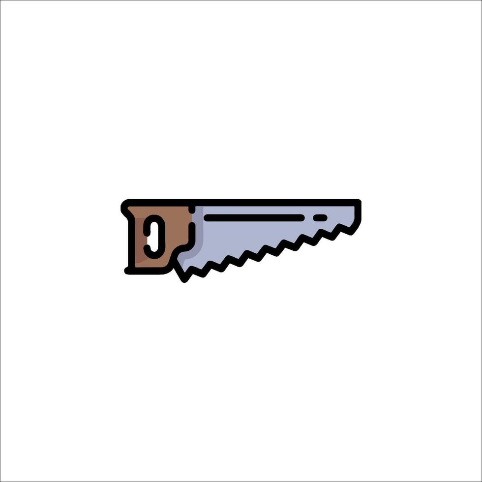 A saw in a line drawing on a white background vector