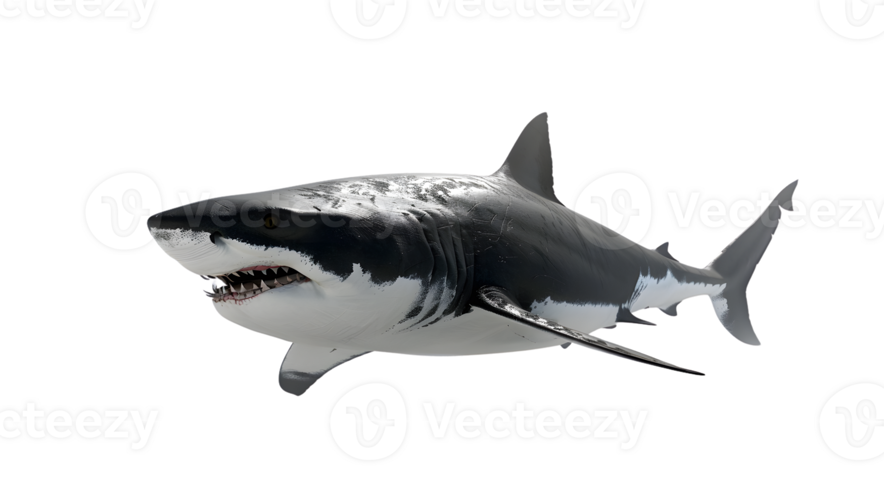 A fierce marine predator with sharp teeth and streamlined body perfect for oceanthemed design png