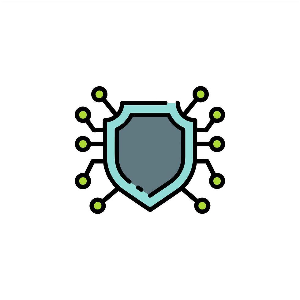 un proteger con un computadora chip en eso vector