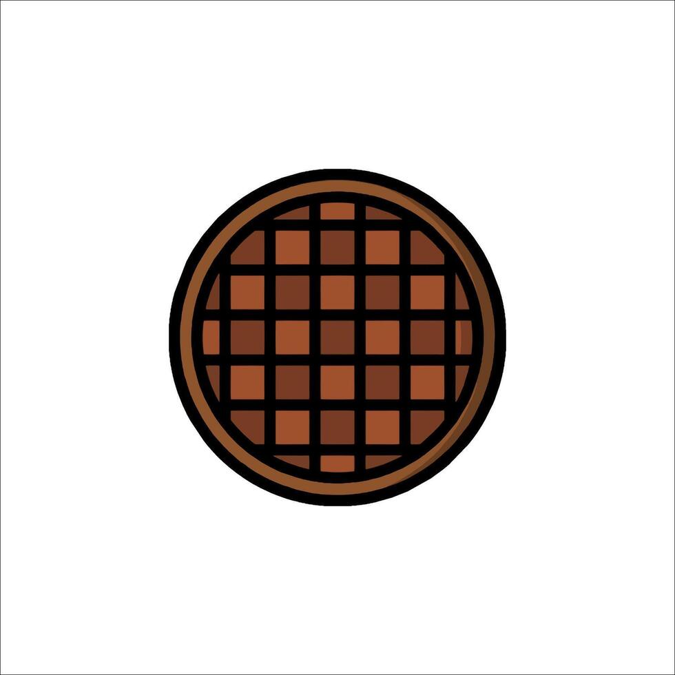 Waffle icon in a flat style on a white background vector