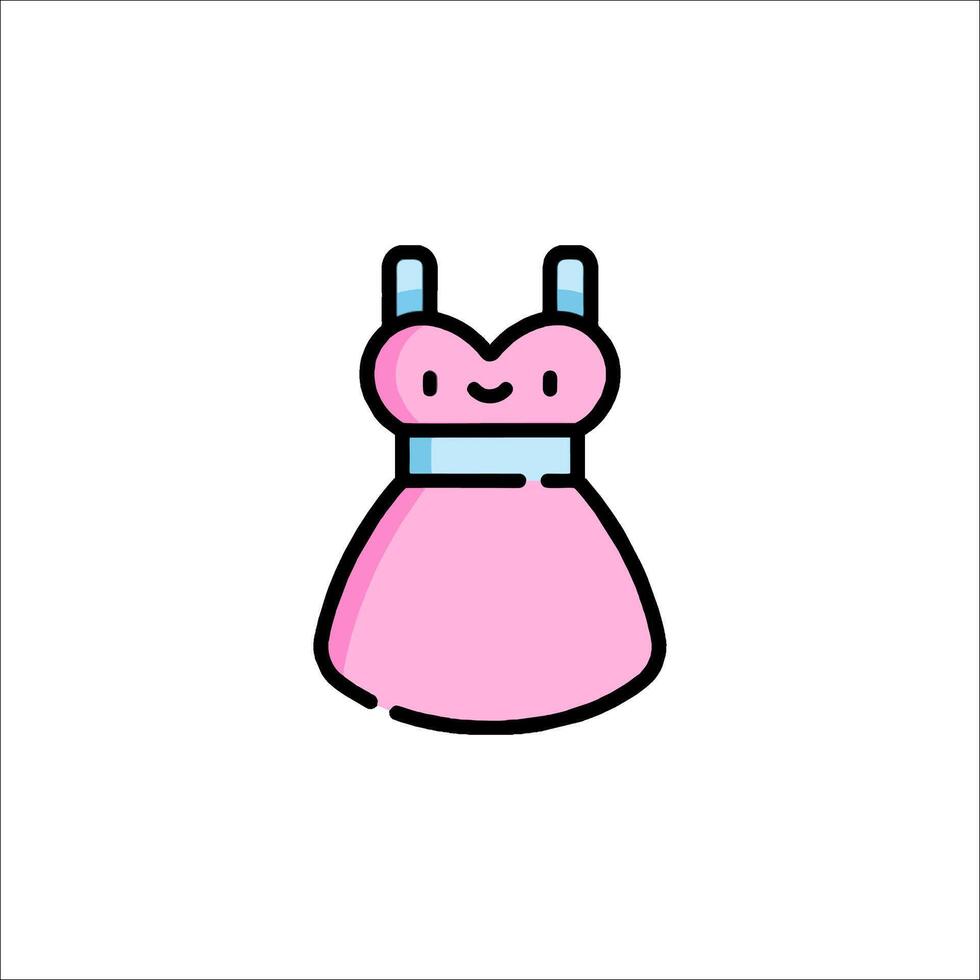 A cartoon dress with a blue strap on it vector