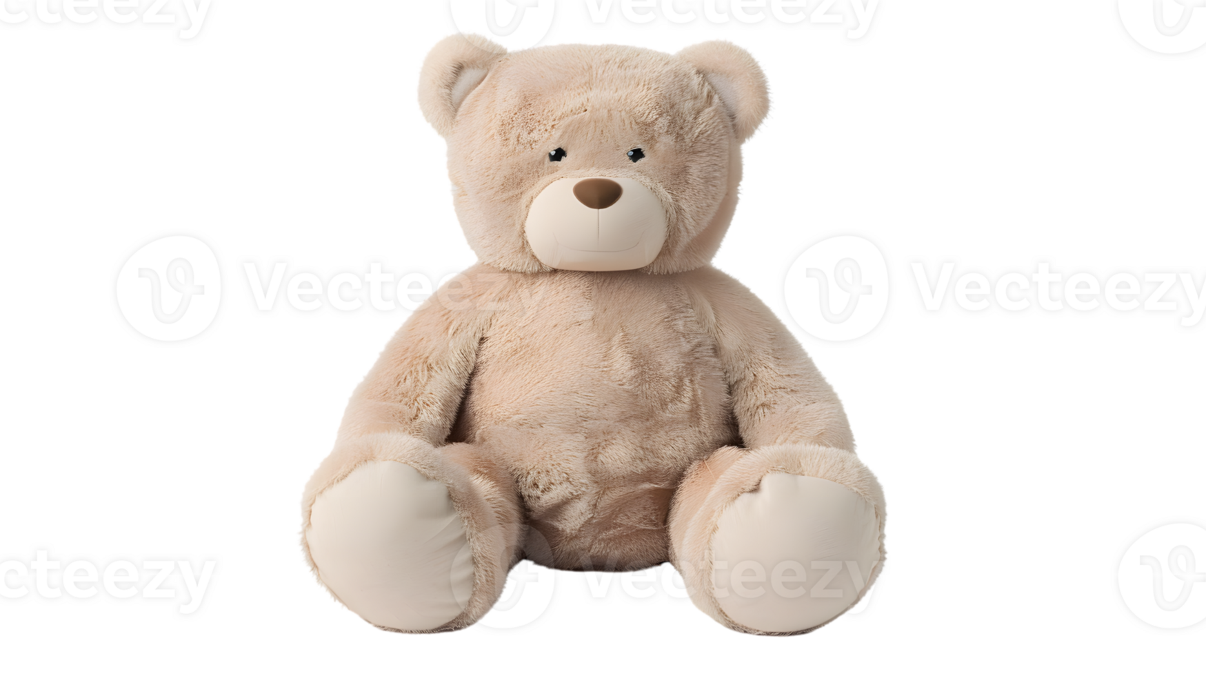 Cozy Plush Teddy Bear Isolated on Black Background for Various Design Projects png