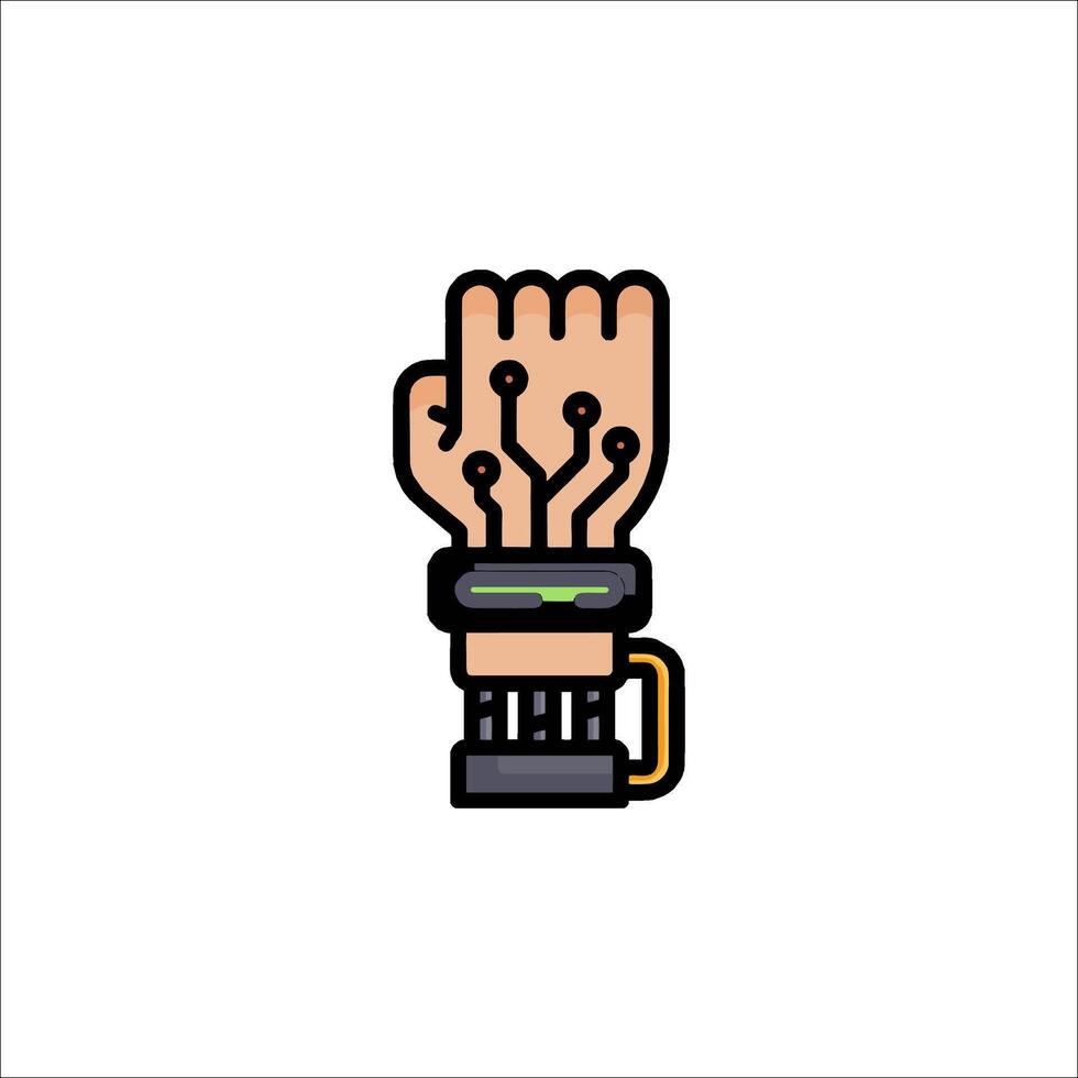 A hand with a wristband on it and a clock vector