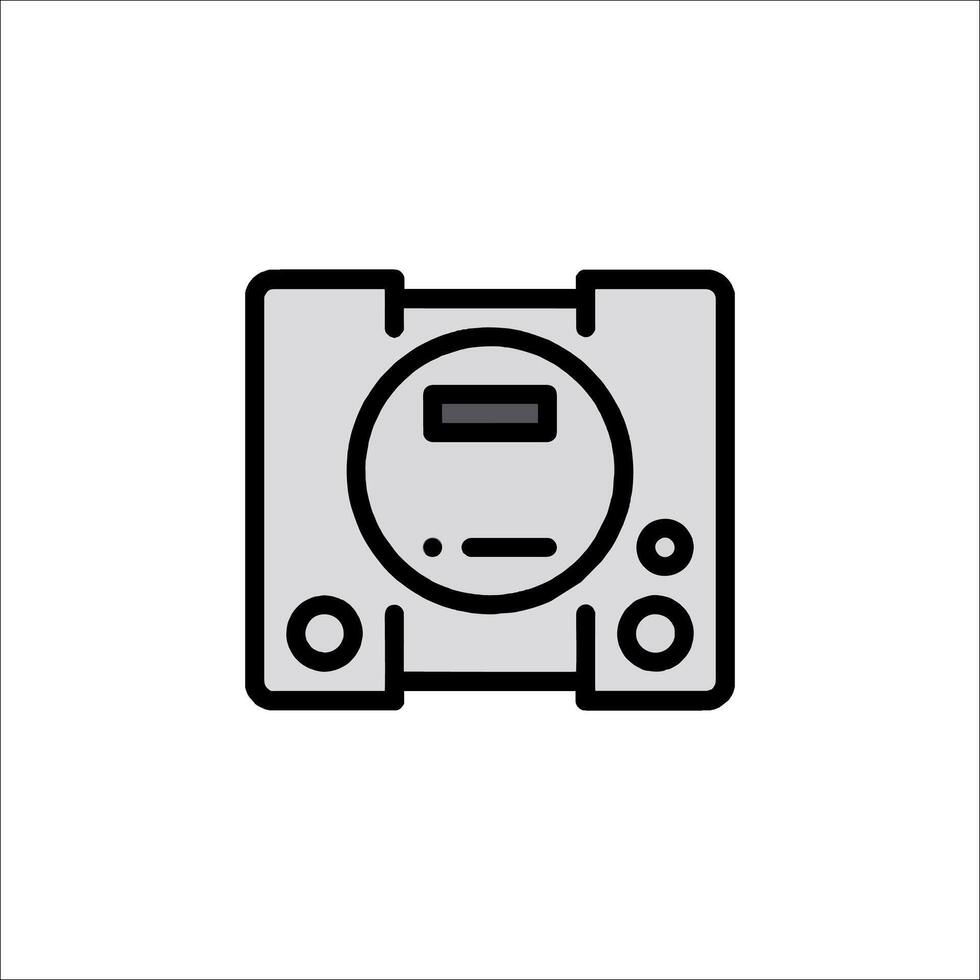 A black and white image of a game console vector