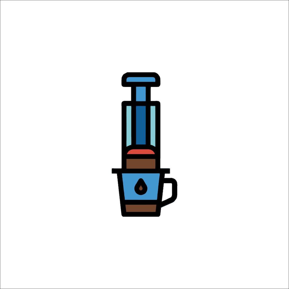 A coffee maker with a cup and a coffee cup vector
