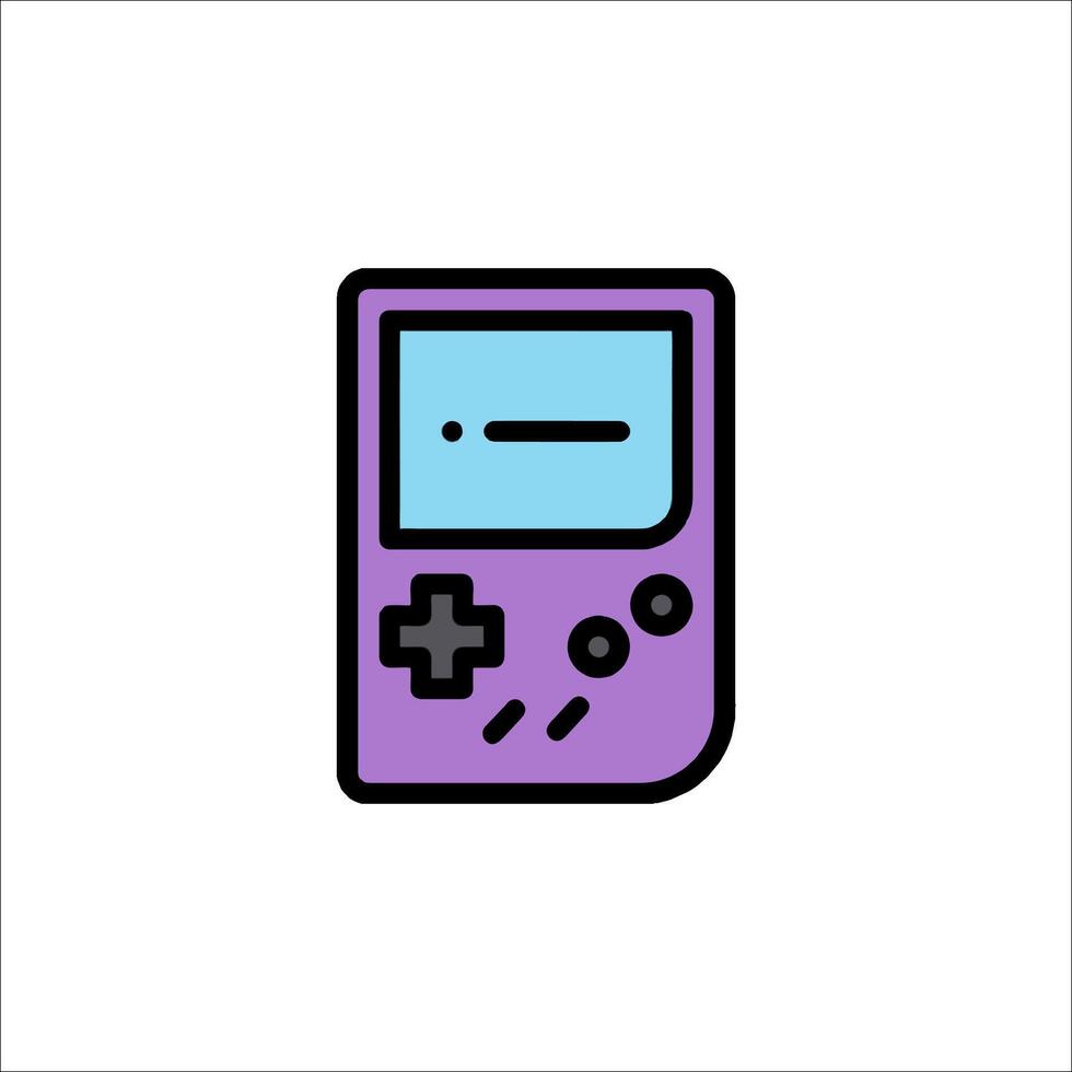 A purple game boy icon on a white background vector