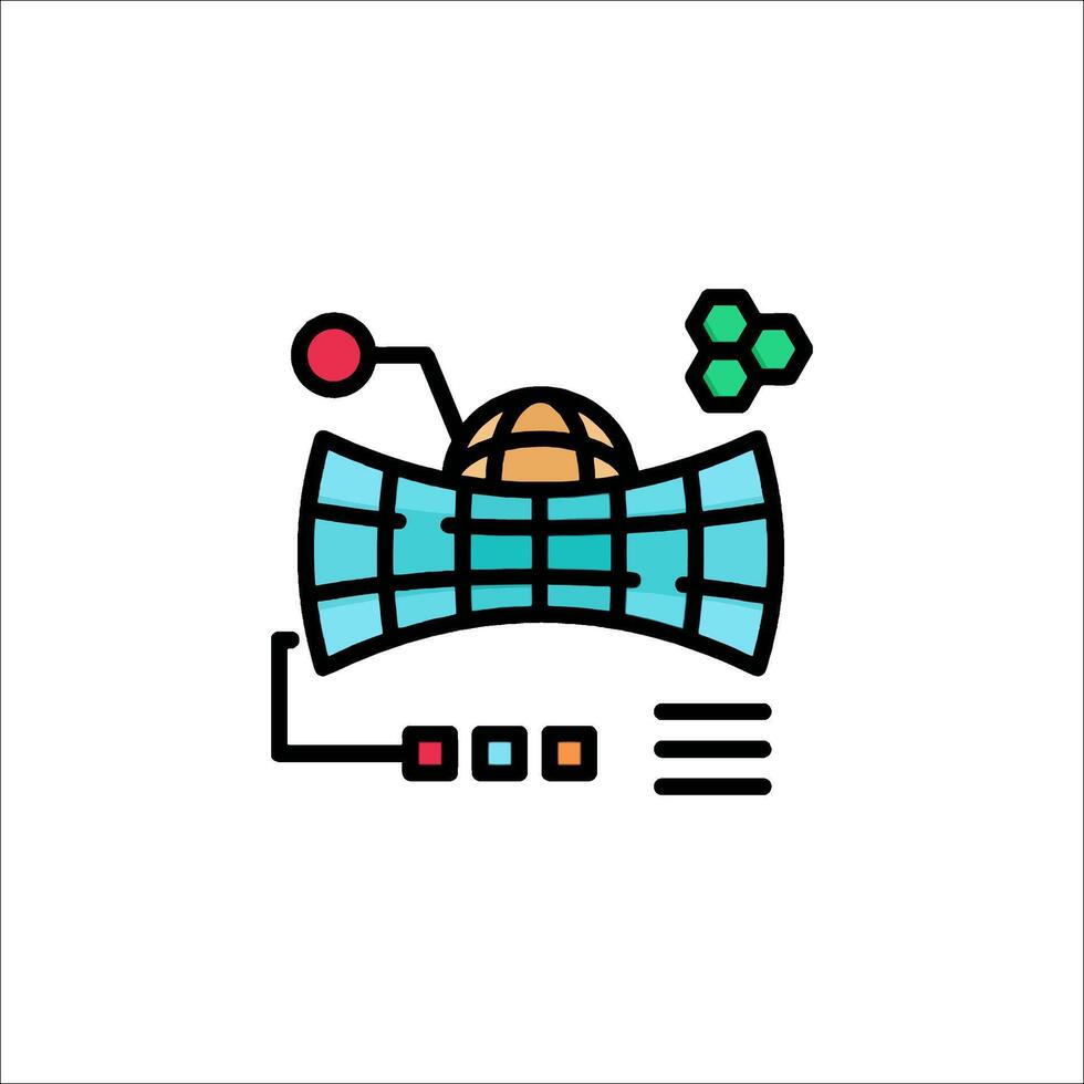 A colorful icon of a computer with a globe on it vector