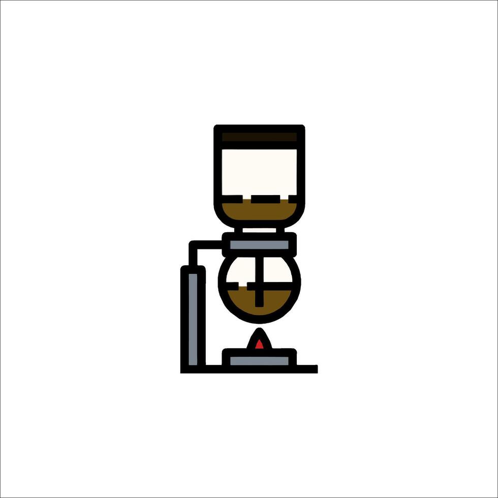 A coffee grinder is shown in a flat line style vector