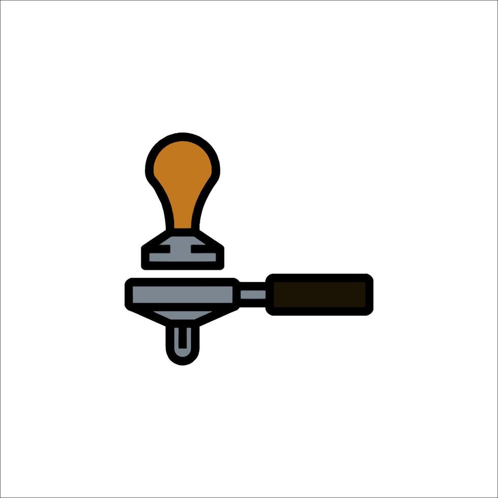 A coffee machine with a lever and a coffee cup vector