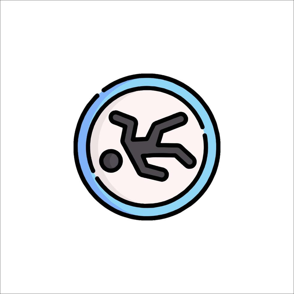 A man falling down in a circle icon vector