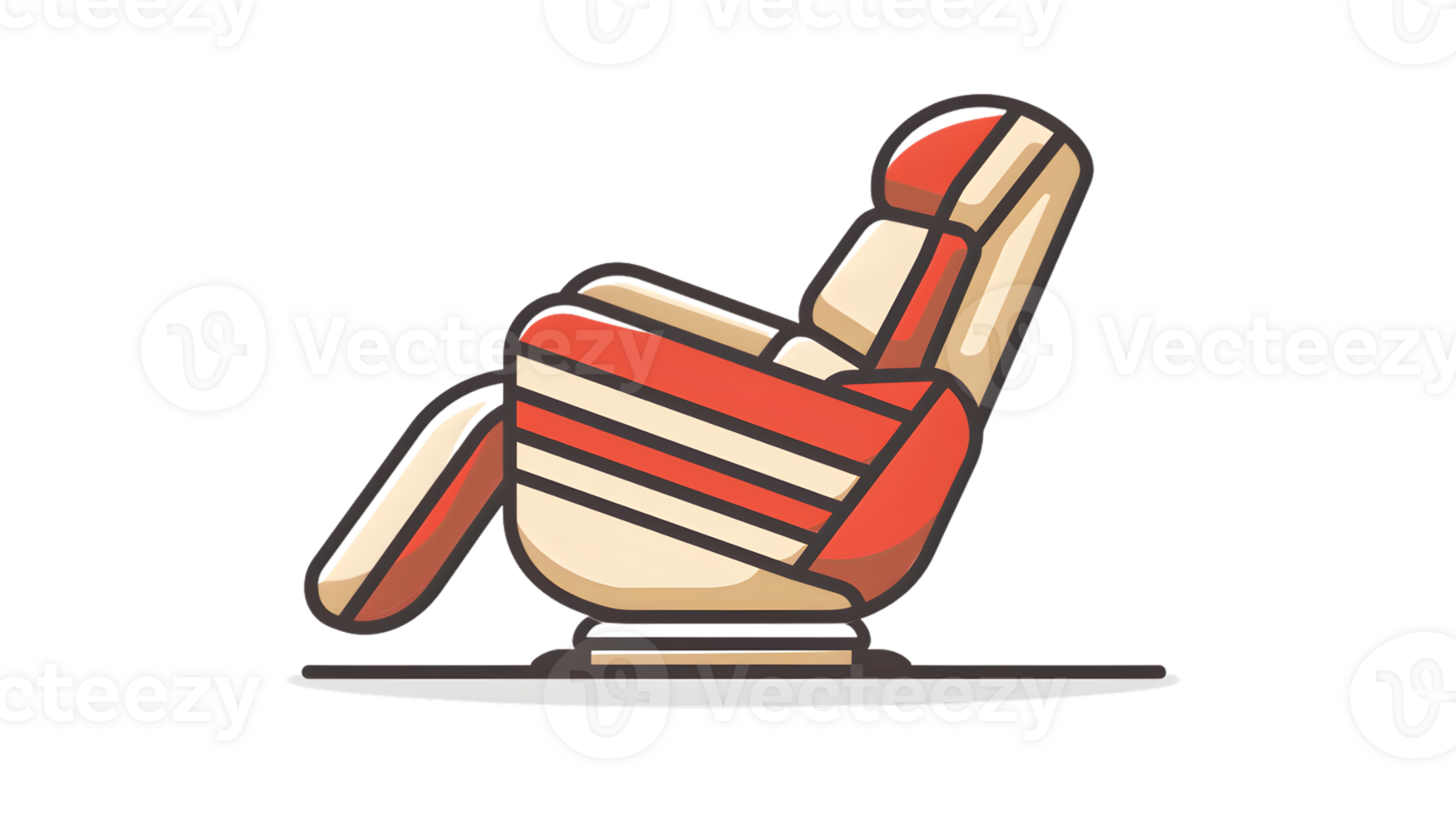 Comfortable Rocking Chair with Striped Cushions for Relaxation and Leisure png