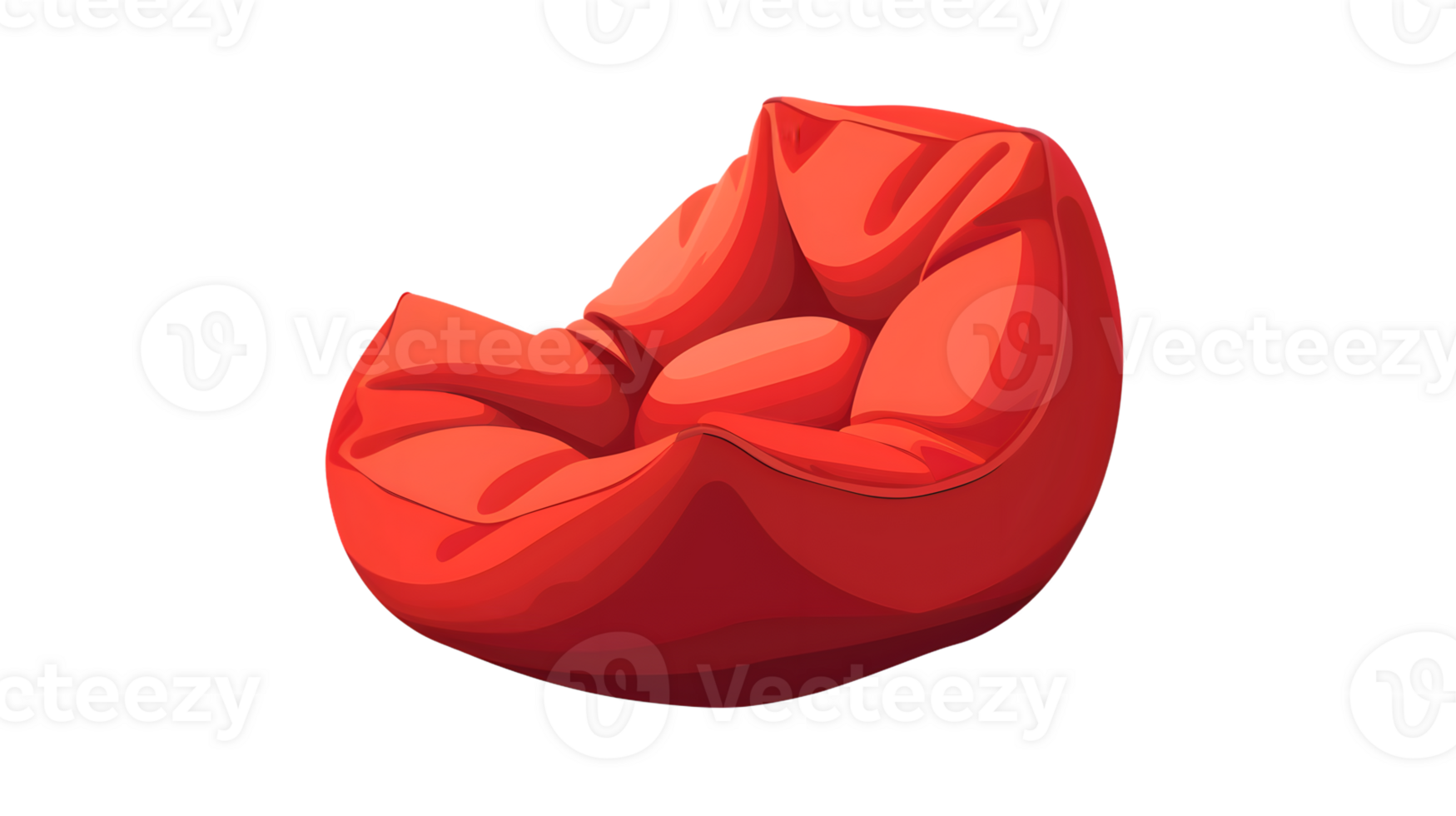 Comfortable Red Bean Bag Chair for Relaxation and Leisure png