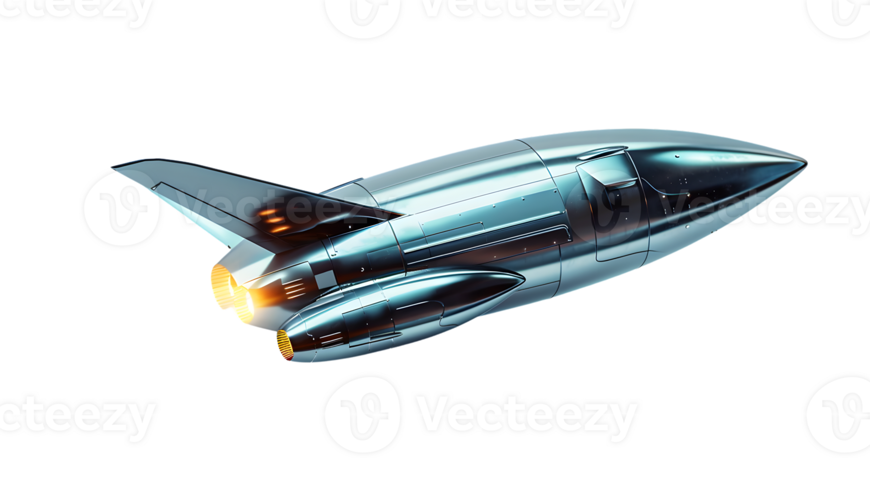 Futuristic Spacecraft with Glowing Engines Perfect for SciFi and Technology Themes png