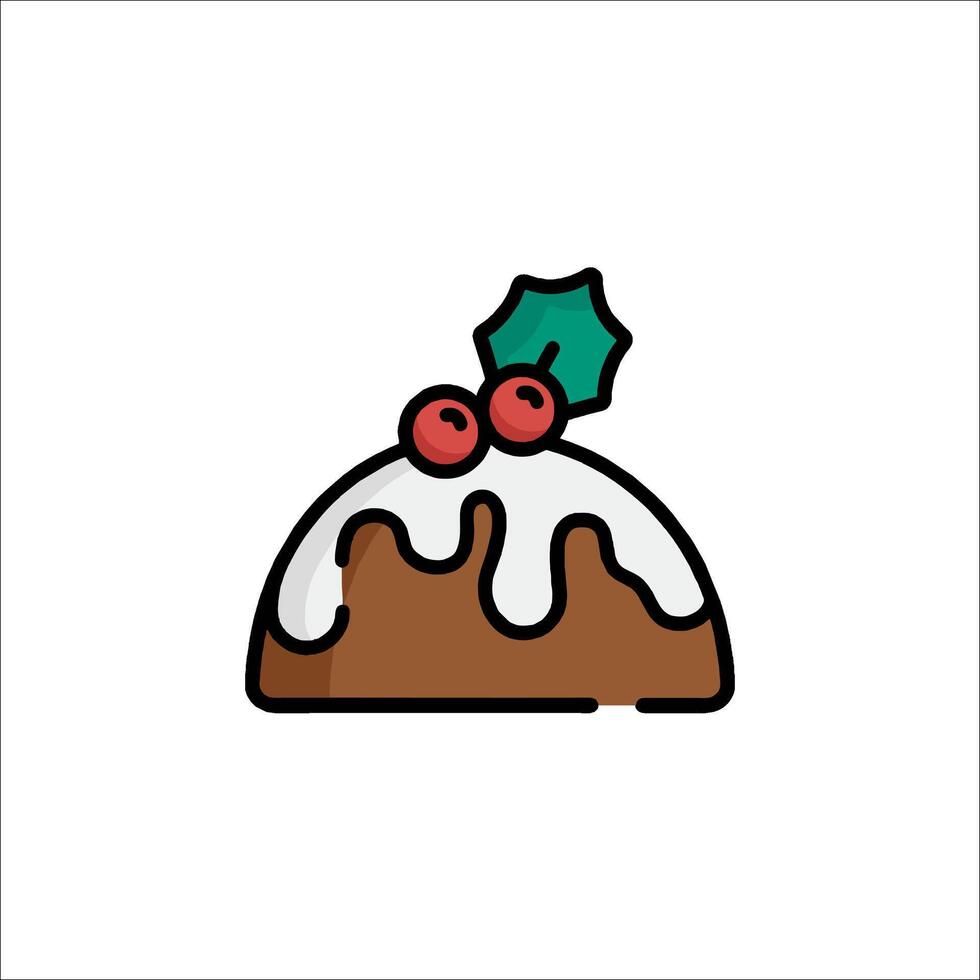 Christmas pudding icon illustration vector