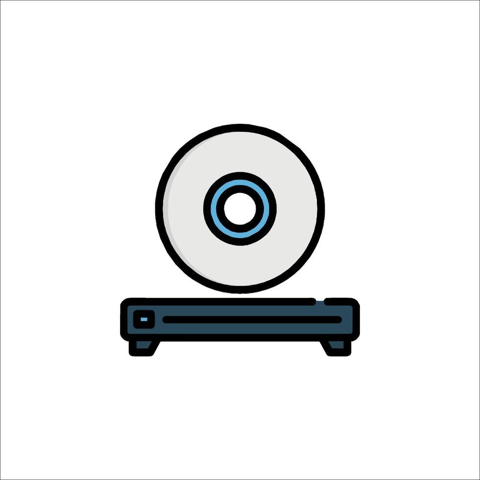 A dvd player on top of a stand vector