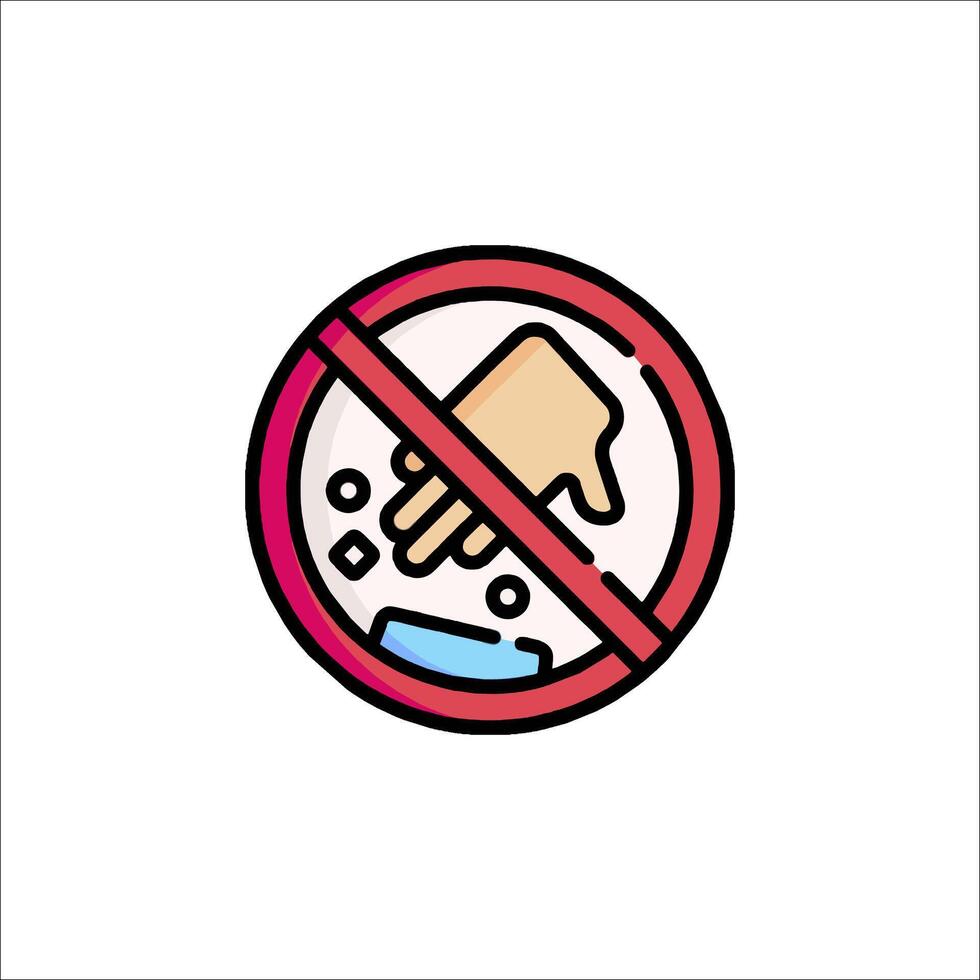 No hand washing icon illustration vector