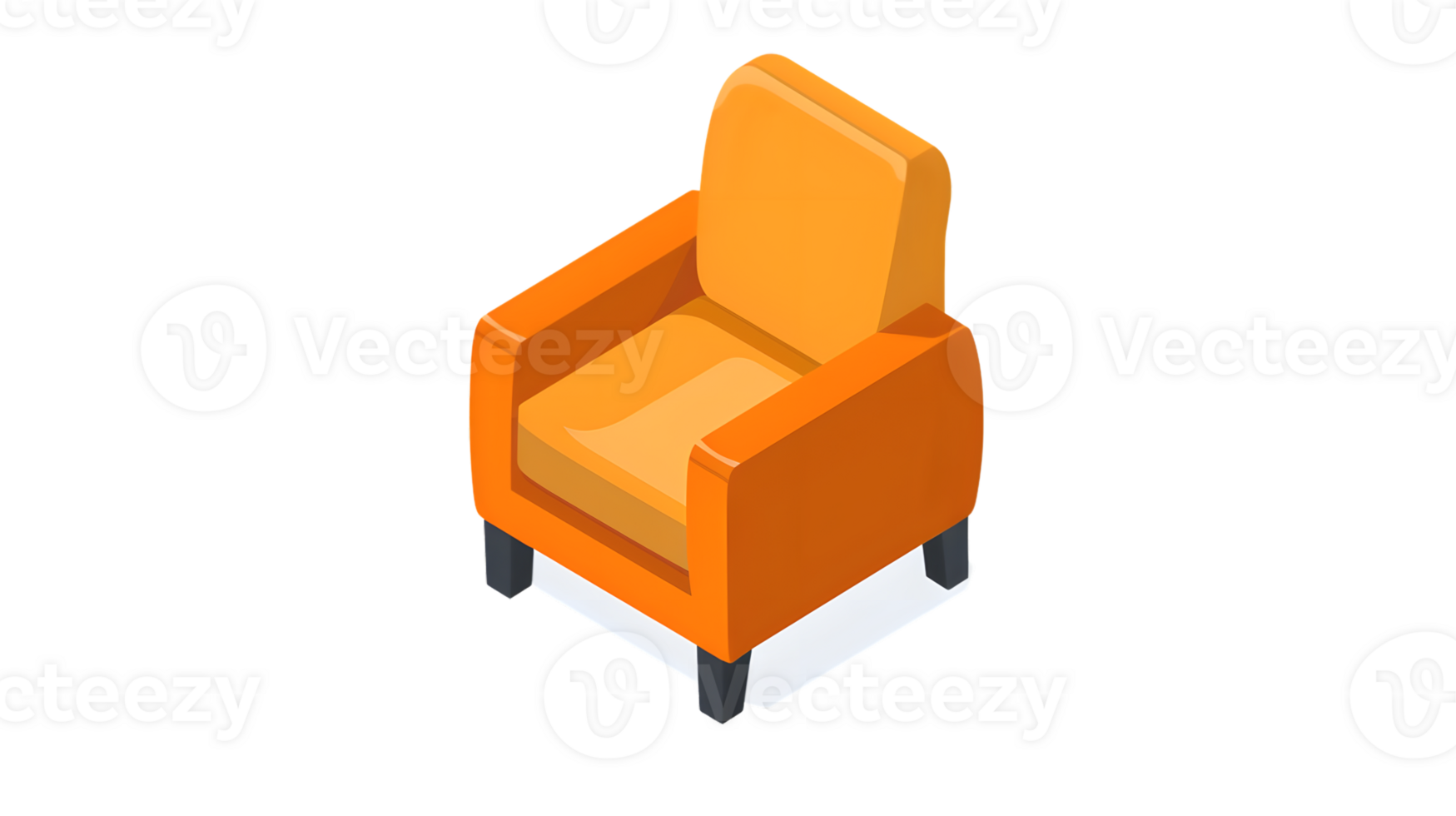 Modern Orange Armchair in Minimalist Design for Home Decor and Interior Design Projects png
