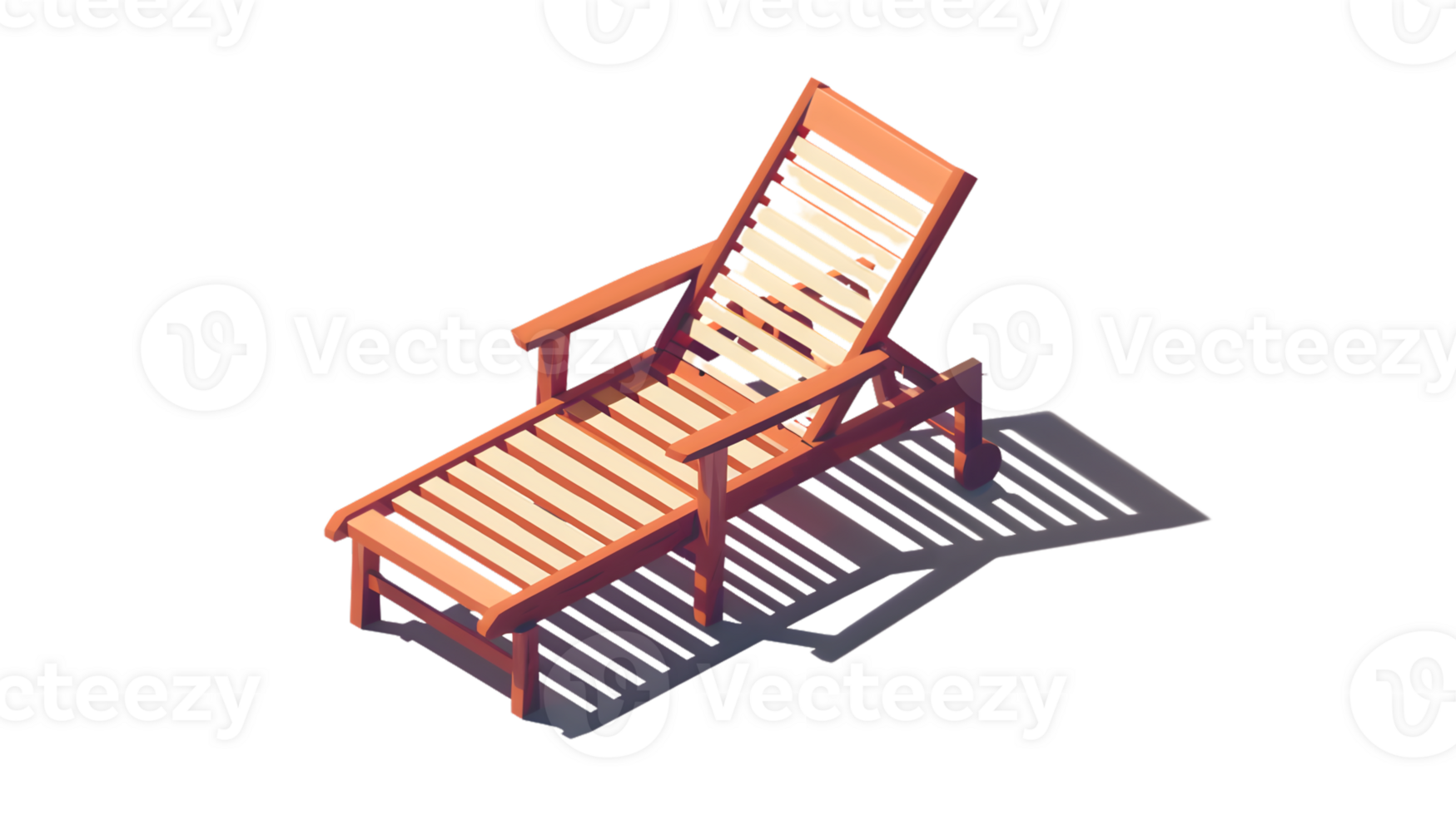 Relaxing Wooden Lounge Chair with Adjustable Backrest for Leisure and Comfort png