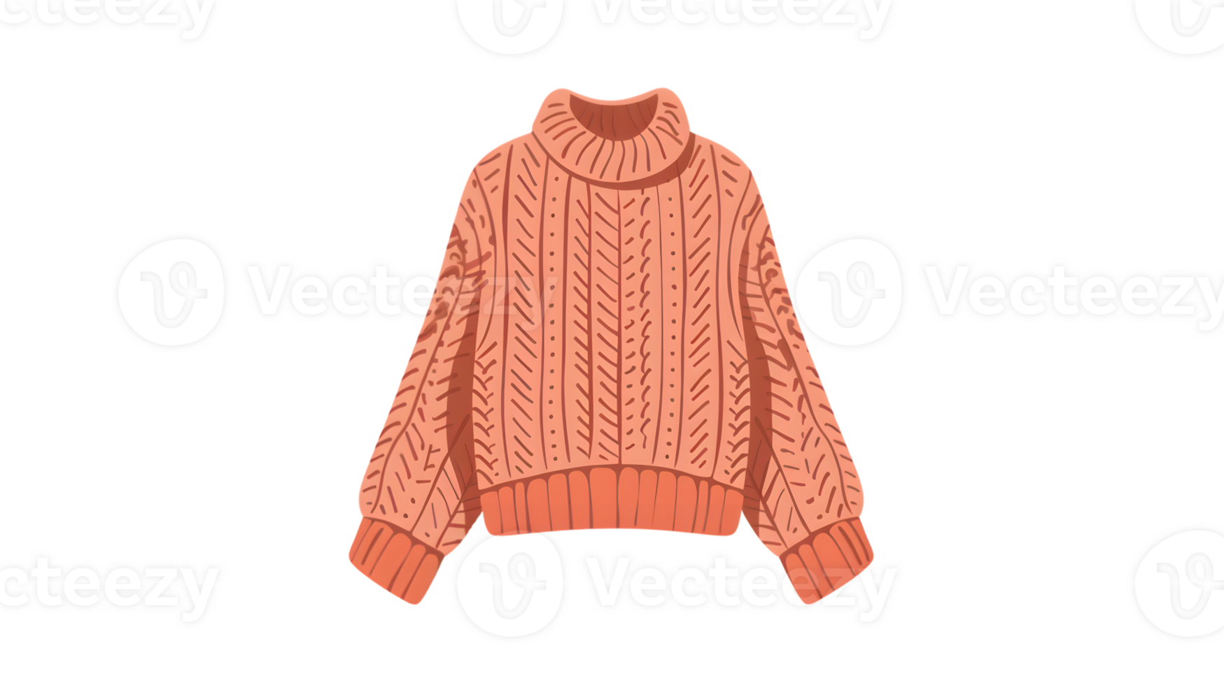 Cozy Knitted Sweater with Cable Pattern Design for Fashion and Apparel Industry png