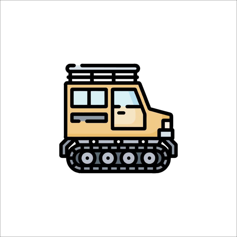 A small vehicle with a roof rack on it vector
