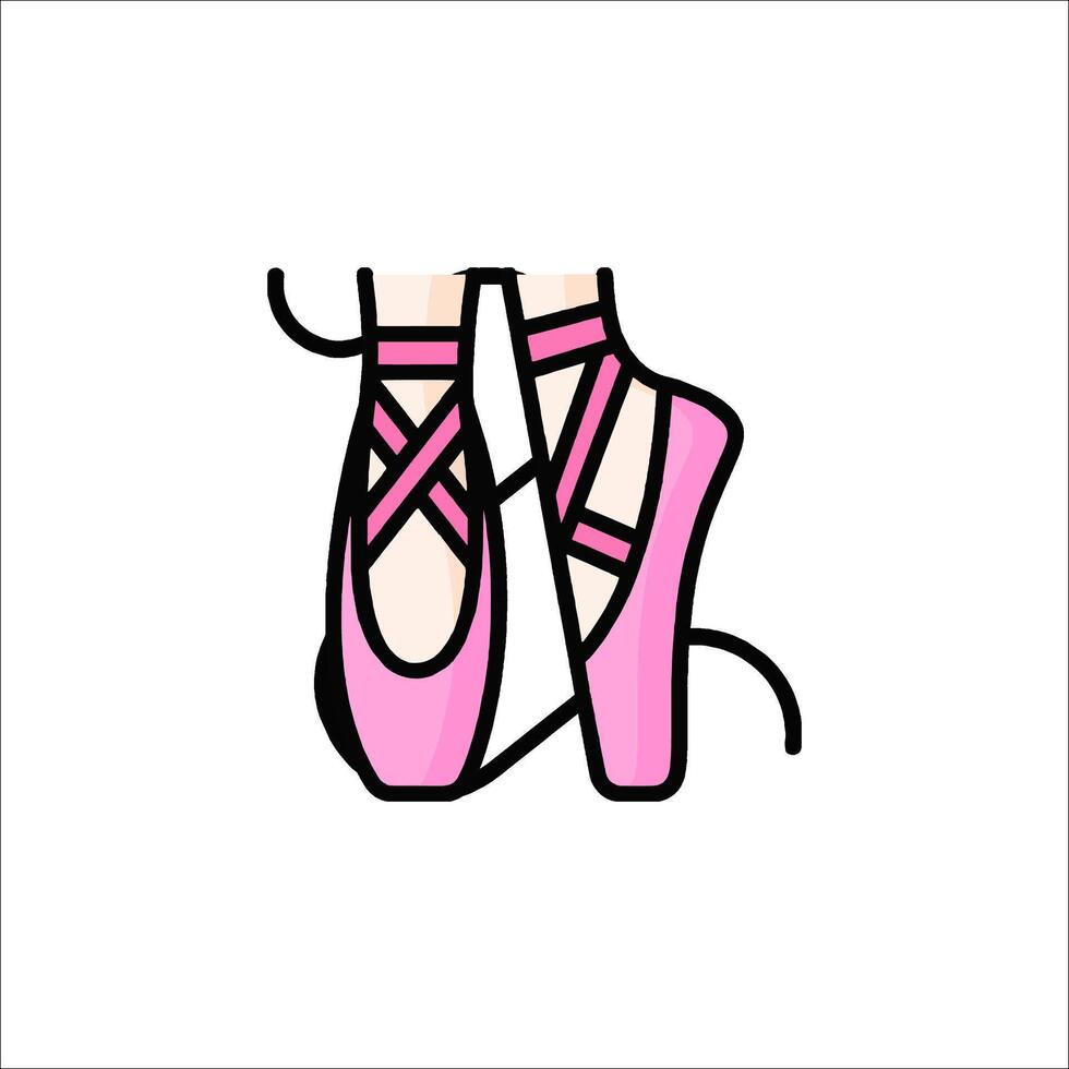 A pair of pink ballet shoes with a ribbon vector
