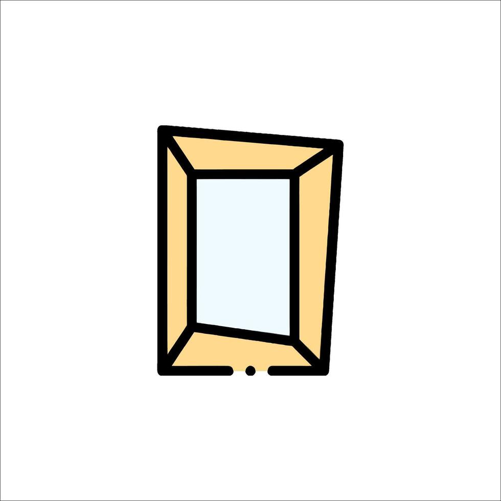 A square mirror with a window in it vector