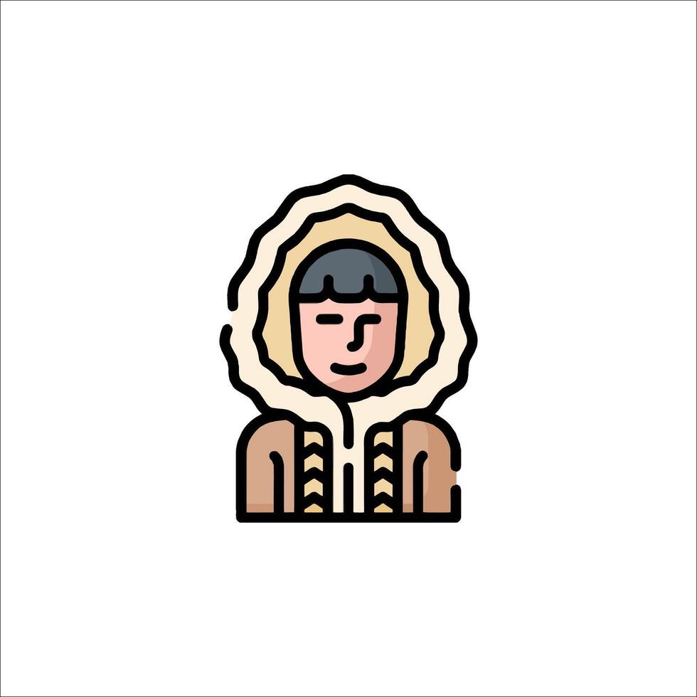 A man in a fur coat icon vector