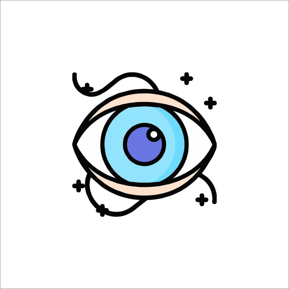 An eye icon with a star in the middle vector