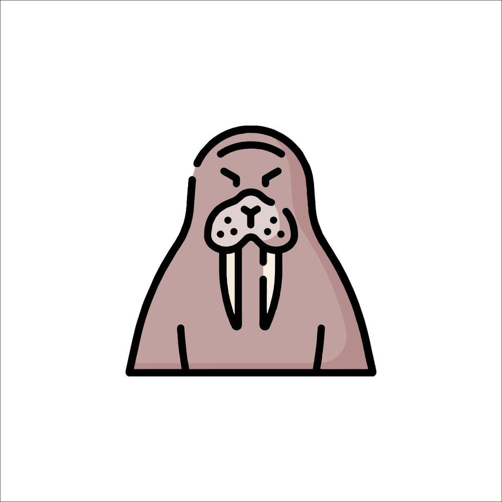 A walrus with a big nose and a big mouth vector