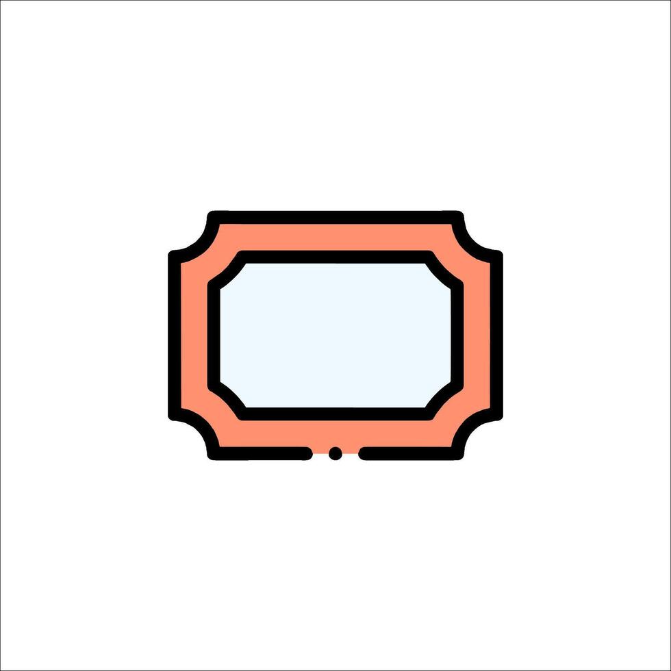 A flat icon of a frame with a blank space vector