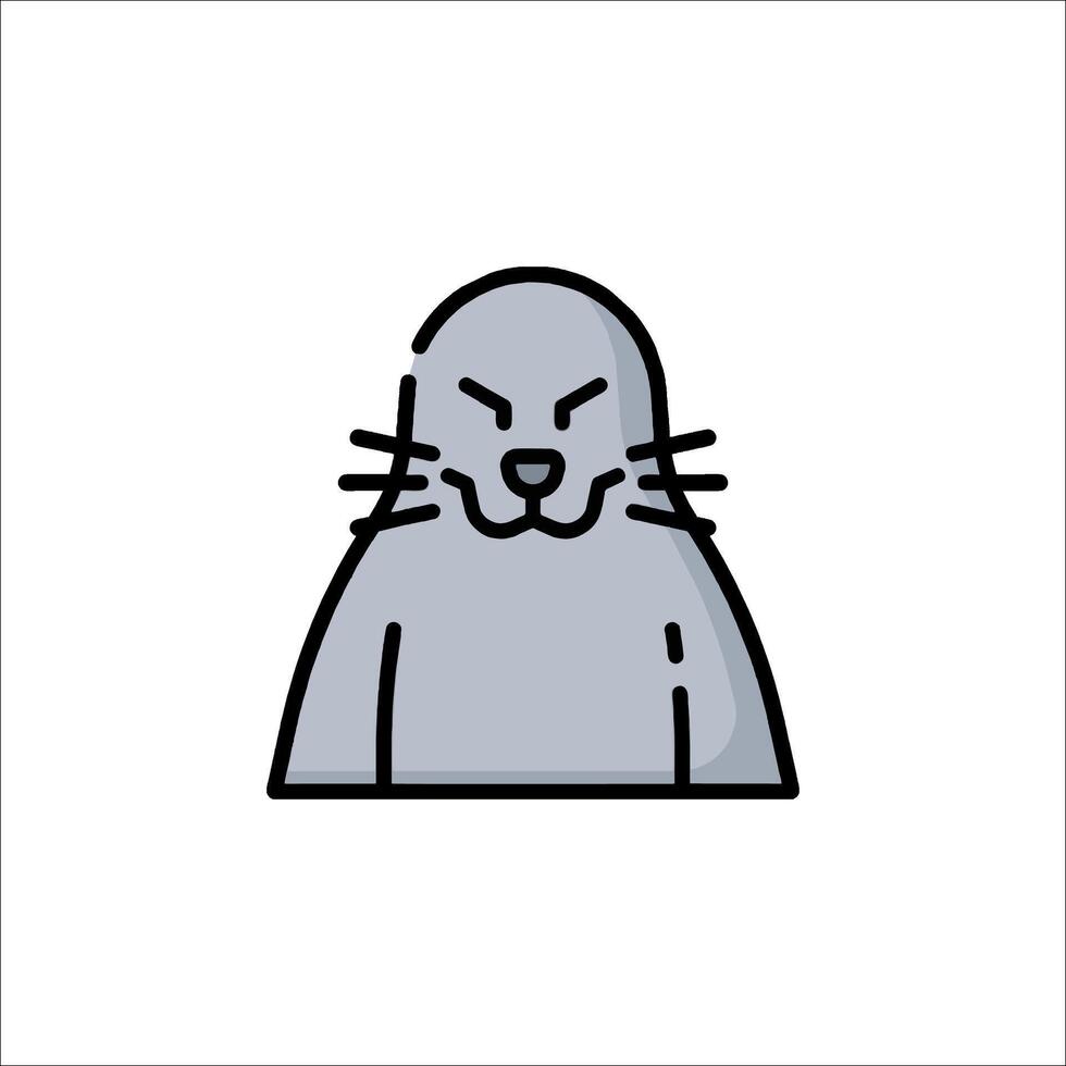 A seal with a face and a mouth vector
